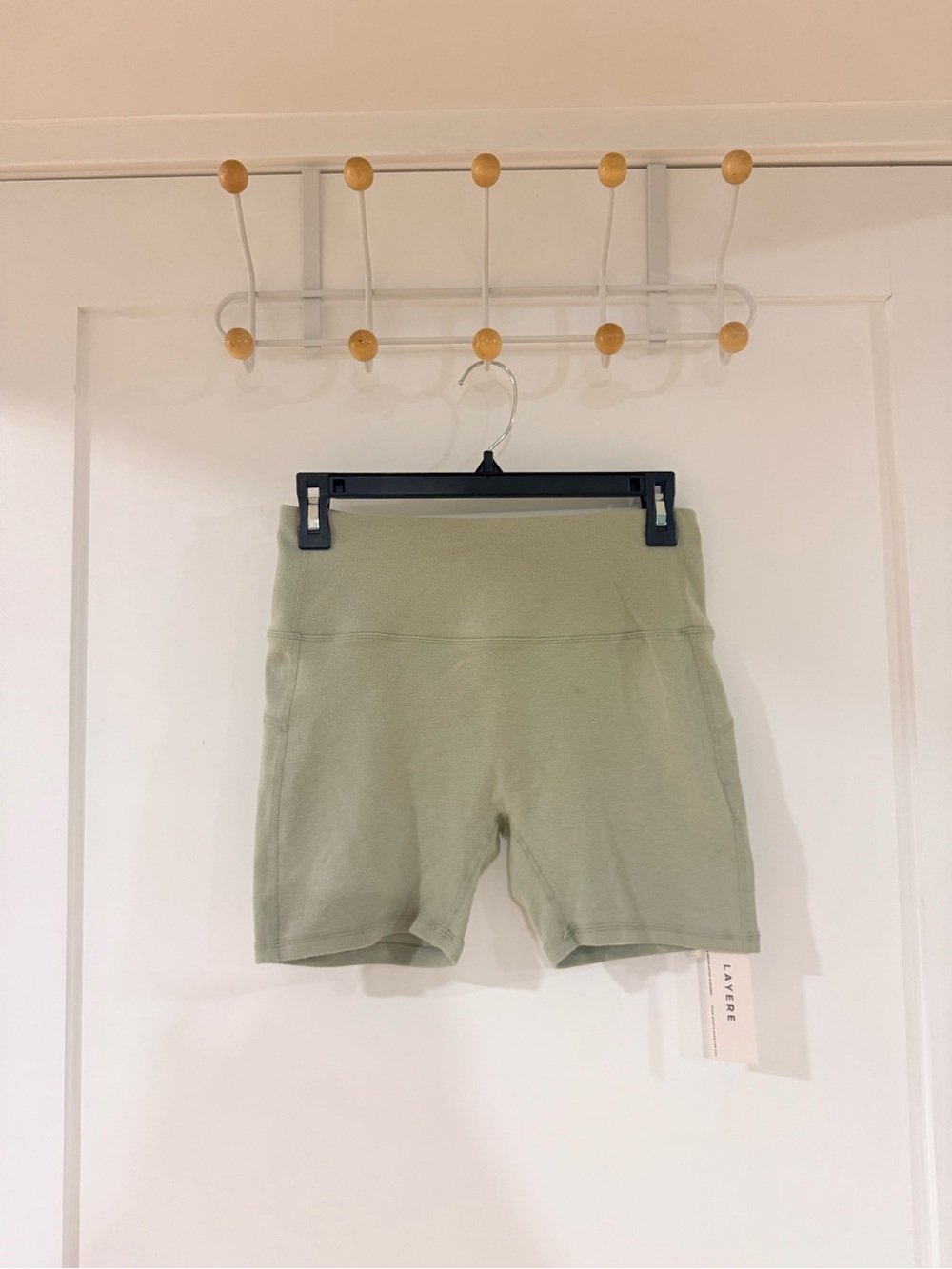 Layere Matcha Latte Organic Cotton High-Rise Biker Shorts Brandnew - Picture 9 of 11